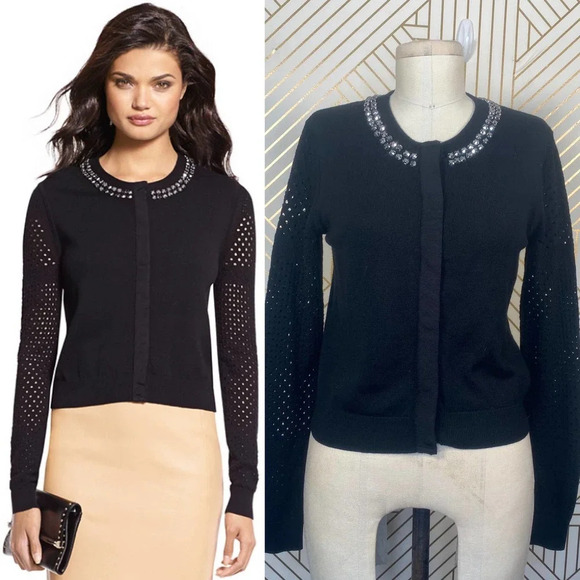 Diane von Furstenberg Donna Cardigan Sweater Black - Picture 1 of 12